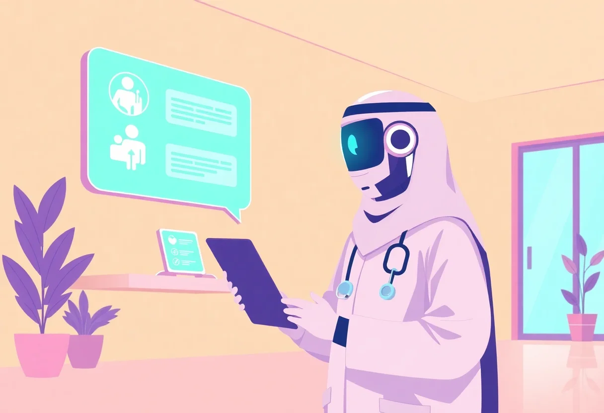 AI Chatbot for Healthcare Clinics in the Gulf illustration for Gulf business blog article