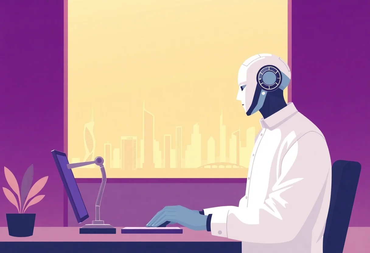 AI Chatbot for Law Firms in the Gulf illustration for Gulf business blog article