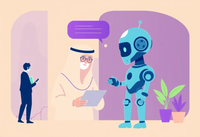 How AI Chatbots Improve Customer Satisfaction Scores in the Gulf illustration for Gulf business blog article