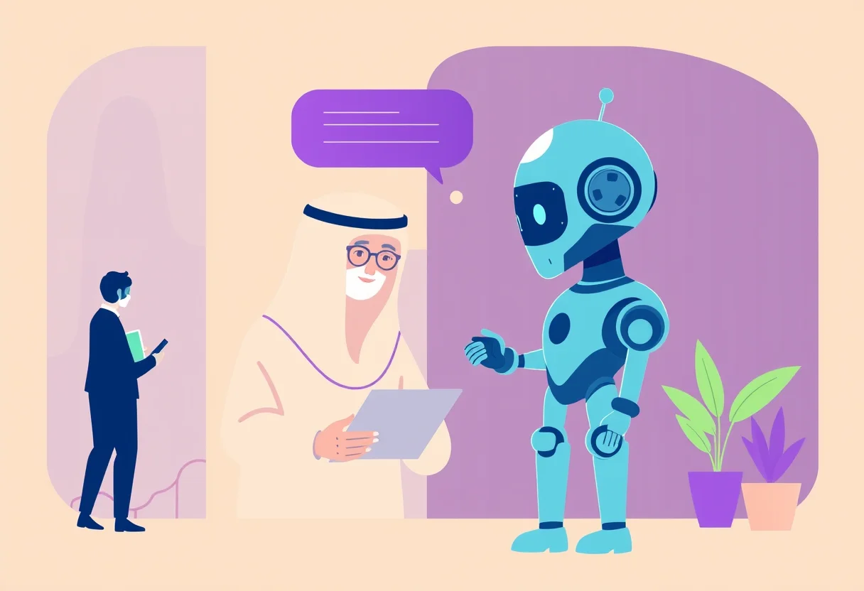 How AI Chatbots Improve Customer Satisfaction Scores in the Gulf illustration for Gulf business blog article
