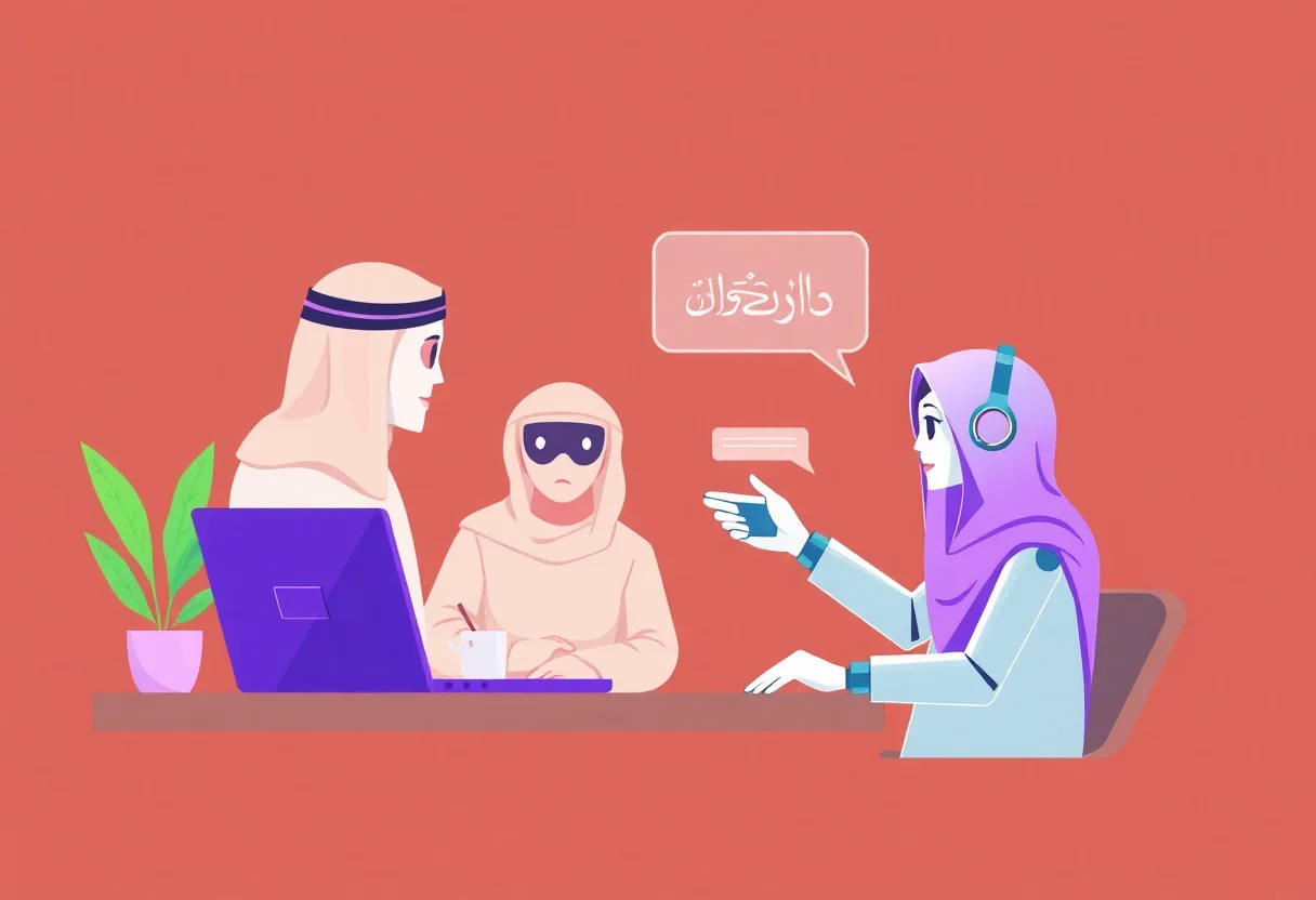AI Chatbots for Customer Service in Saudi Arabia illustration for Gulf business blog article