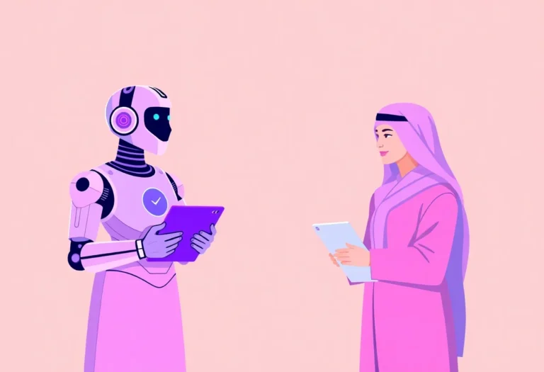 How AI Chatbots and Human Agents Work Together illustration for Gulf business blog article