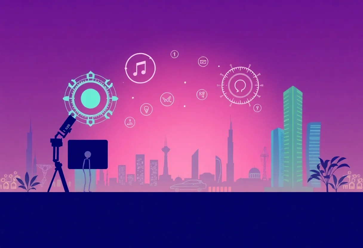 AI SEO Content in Saudi Arabia illustration for Gulf business blog article