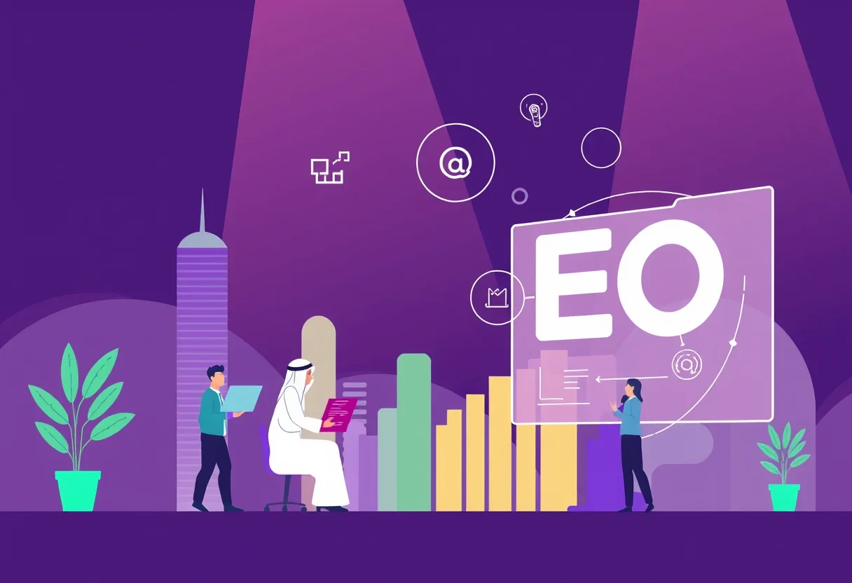 AI SEO Services in Qatar illustration for Gulf business blog article