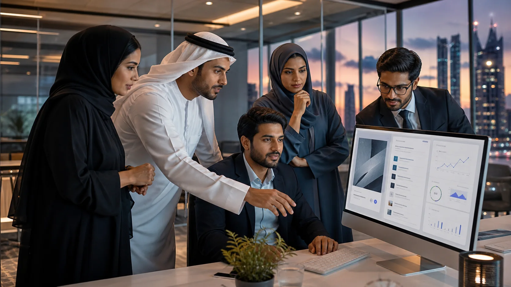 Gulf marketing team working on AI SEO and WordPress