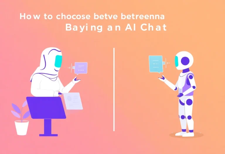 How to Choose Between Building and Buying an AI Chatbot illustration for Gulf business blog article