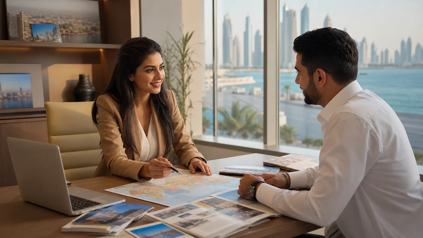 Travel consultant planning UAE travel content