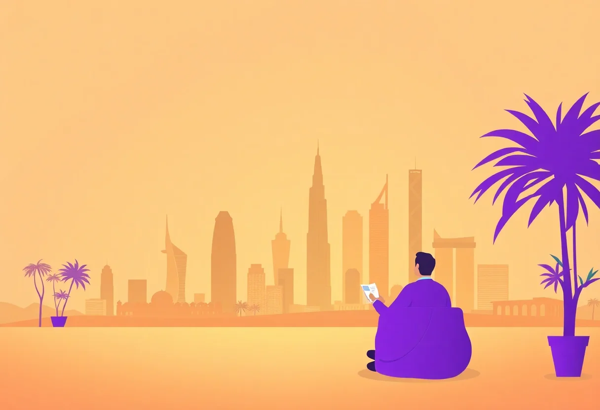 Content Writing Services in Abu Dhabi illustration for Gulf business blog article