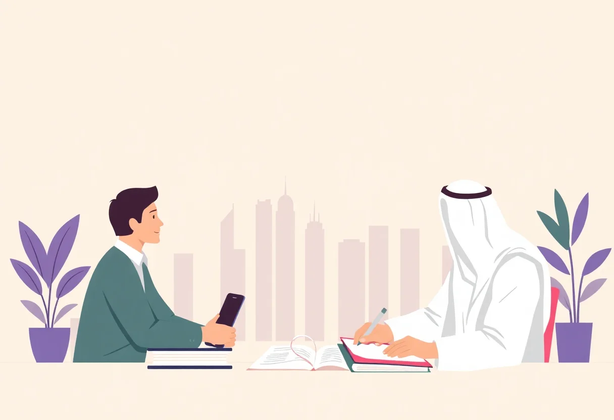 Content Writing Services in Saudi Arabia illustration for Gulf business blog article