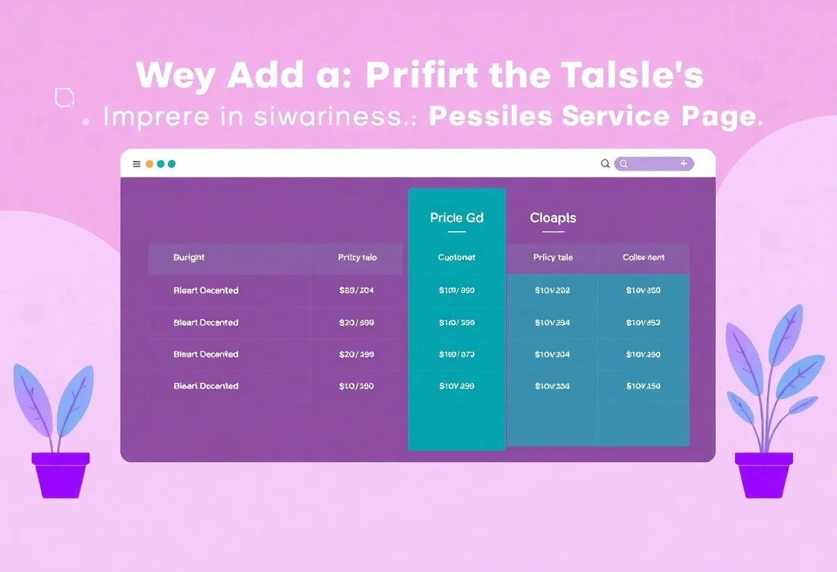 How to Add a Pricing Table to a WordPress Service Page illustration for Gulf business blog article