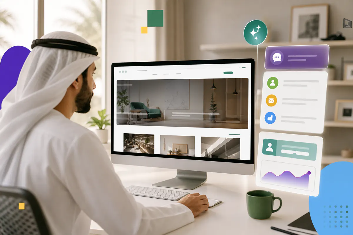 Business owner using a modern website to generate new enquiries