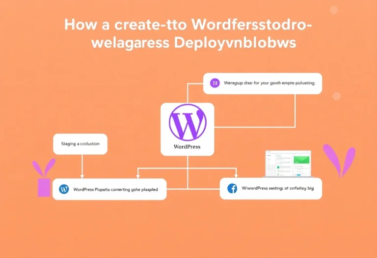 How to Create a WordPress Staging to Live Deployment Workflow illustration for Gulf business blog article